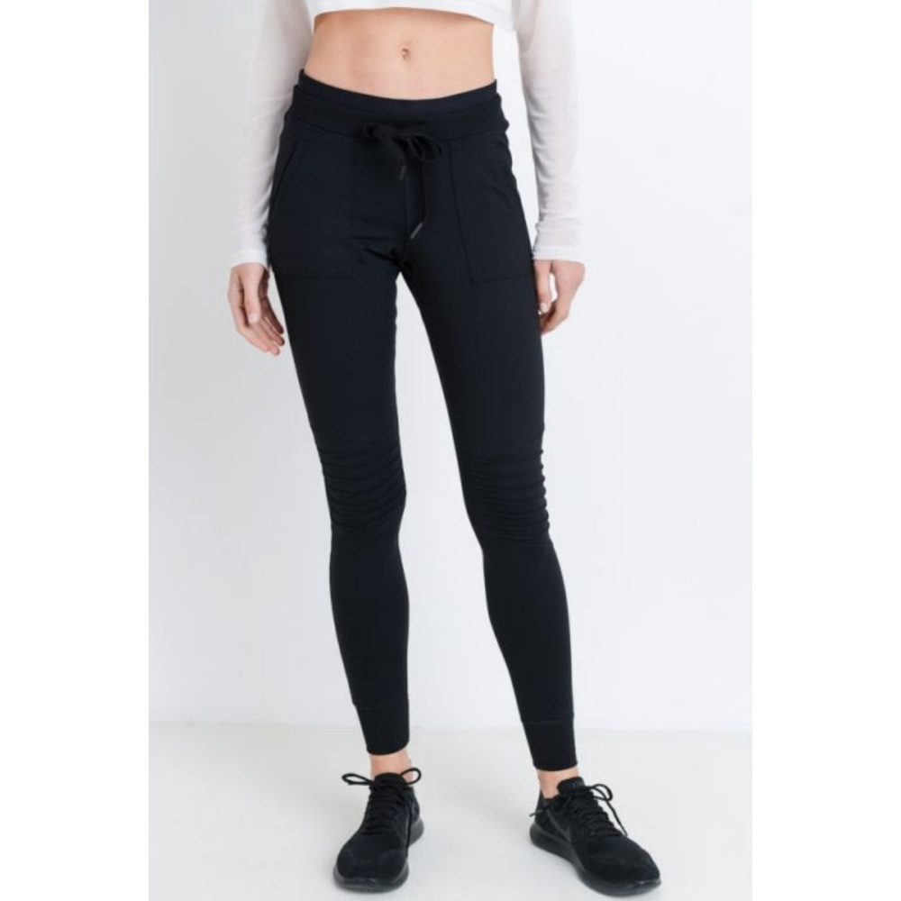 Skinny Cargo Moto Hybrid Joggers - Black - Picture 5 of 6